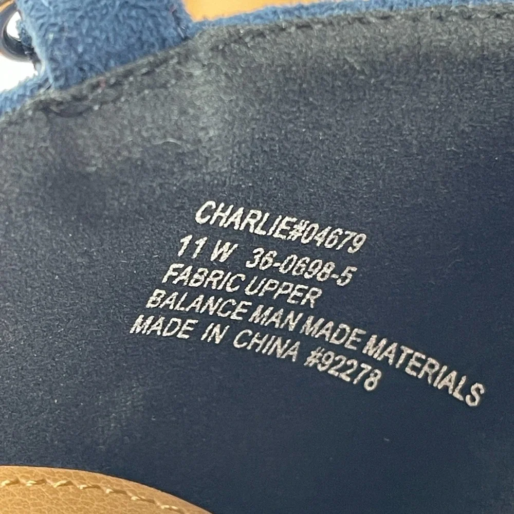 Comfortview Women's Charlie Sandals 11W Navy Faux Suede Espadrille Ankle Strap